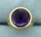 Vintage 8ct Cabochon Shaped Amethyst Statement Ring In 14k Yellow Gold