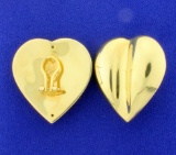 Italian Made Large Heart Earrings With French Backs