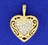 Vintage Diamond Heart Pendant