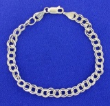 Itlalian Made White Gold 14k Charm Bracelet