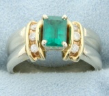 Emerald And Diamond Ring