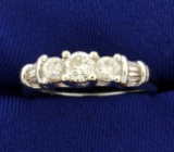 1 Ct Tw Round And Baguette Diamond Ring