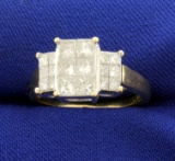 2ct Tw Princess Cut Invisible Set Diamond Ring