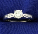 1/2 Ct Tw Diamond Engagement Ring In 14k White Gold