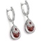 Garnet And Diamond Dangle Earrings In Sterling Silver