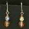 Sterling Silver Dangle Crystal Bead Earrings