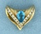 Blue Topaz And 1/2 Ct Tw Diamond Slide For Omega Or Chain