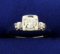 3 Stone Diamond Ring In 14k White Gold