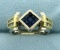Hand Crafted Custom Designed Sapphire And Diamond Ring In 14k Gold