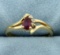 Ruby And Diamond Ring In 14k Yellow Gold