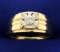 Men's Solitaire 1/3ct Diamond Ring In 14k Yellow And White Gold