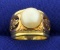Vintage Pearl Ring In 18k Rose And Yellow Gold