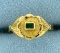 Emerald Child's Ring In 18k Yellow Gold
