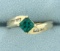 Natural Tsavorite Green Garnet And Diamond Gold Ring