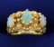 Three Stone Opal Ring In 14k Yellow Gold