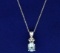 1.5ct Aquamarine And Diamond Pendant With Chain In White Gold