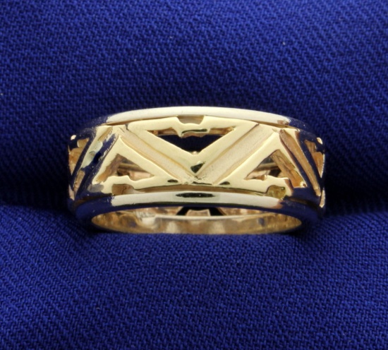 Unique 8mm Gold Wedding Band Ring