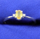 Citrine And Diamond Ring