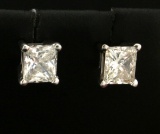 1.2ct Tw Princess Cut Diamond Stud Earrings