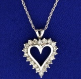 1ct Tw Diamond Heart Pendant With Chain