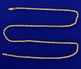 24 1/2 Inch Rope Link Neck Chain In 14k Gold