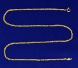 17 Inch Flat Rope Style Neck Chain In 14k Gold