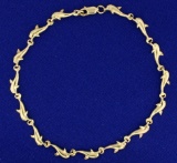 9 1/4 Inch Gold Dolphin Anklet