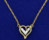 Diamond Heart Necklace In 14k Gold