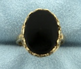 Vintage Onyx Ring In 10k Yellow Gold