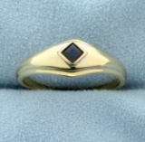 Natural Sapphire Solitaire Gold Ring
