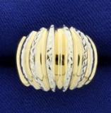 Designer Yellow And White Gold Dome Ring