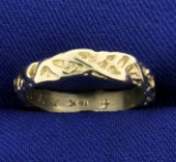 Vintage Handmade 14k White Gold Band Ring