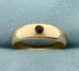 Vintage Natural Garnet Solitaire Ring In 14k Yellow Gold