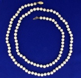 31 Inch 112 Akoya Pearl Necklace In 14k Yellow Gold