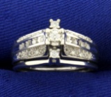 Diamond Engagement Ring Set In 10k White Gold