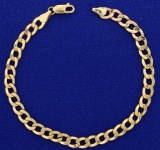 Italian Made Curb Link Bracelet In 10k Yellow Gold