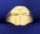 Crucifix Ring In 10k Yellow Gold