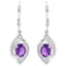 Amethyst And Diamond Dangle Earrings