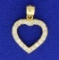 1/2ct Tw Cz Heart Pendant In 14k Gold