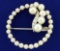Cultured Pearl And Diamond Circle Pin