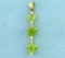 Heart Peridot And Diamond Pendant In 14k Yellow Gold