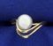 Unique Pearl Ring In 14k Yellow Gold