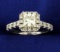 Over 1ct Tw Princess Cut Diamond Engagement Ring In 18k White Gold Romance Brand Setting