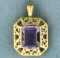 3ct Natural Amethyst Gold Pendant