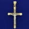 Crucifix Pendant In 14k Yellow And White Gold