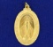 Virgin Mary Pendant In 14k Yellow Gold