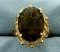 15ct Smokey Topaz Statement Ring In 14k Yellow Gold