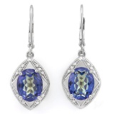 Blue Violet Mystic Topaz Dangle Earrings In Sterling Silver