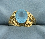 3ct Blue Topaz Ring