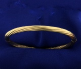 18k Gold Twisting Bangle Bracelet